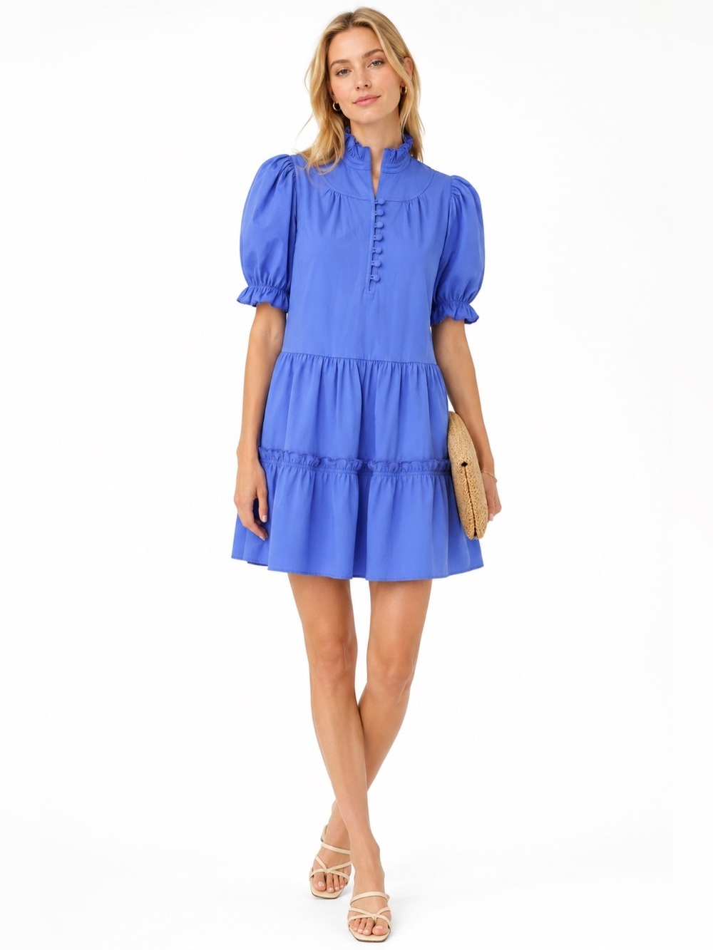 Tuckernuck Pomander Place Azure Blue Selena Mini Dress M NWT